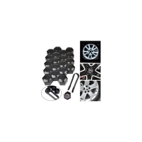 Cache écrou 17 mm – Lot de 20 capuchons en plastique – Protection hexagonale pour écrous de roue – Installation facile (1/5)