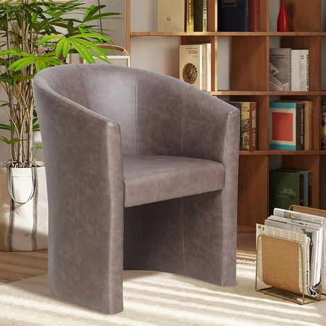 Fauteuil cabriolet marron en PU ELIOT (1/5)