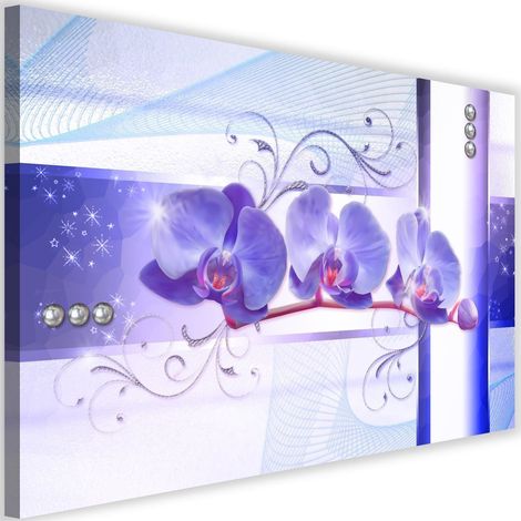Tableau sur toile Fleur d'orchidée violette 60x40 (1/5)
