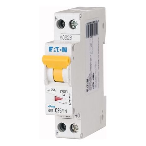 Disjoncteur bipolaire 1P+N 25A – Courbe de déclenchement type C – Montage rail DIN – Pour installations électriques professionnelles – Moeller
