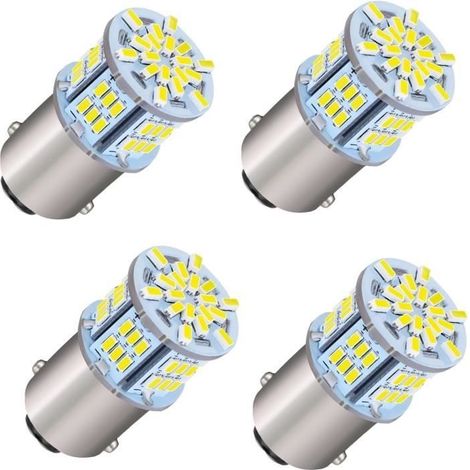 4 Stück LED-Autolampen, 1157 Weiß 6500-7000K LED 12V P21W, LED-Blinkerlampen für Bremslichter (1/4)