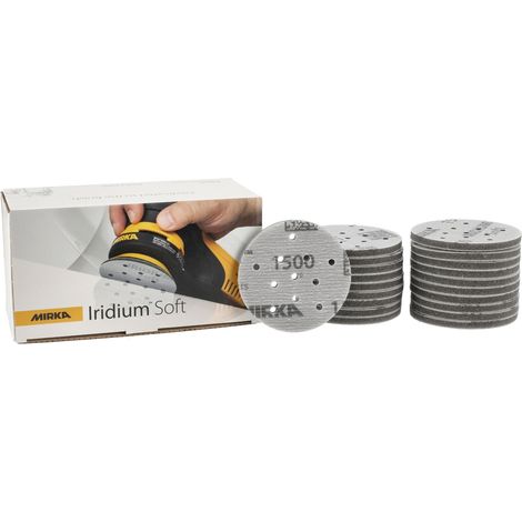 Mirka Iridium Soft Disques abrasifs Ø 77 mm / Grain P1500 / autoagrippant Multifit / 20 pièces / Abrasifs à base de mousse pour un ponçage à sec précis, ponçage de vernis, finition