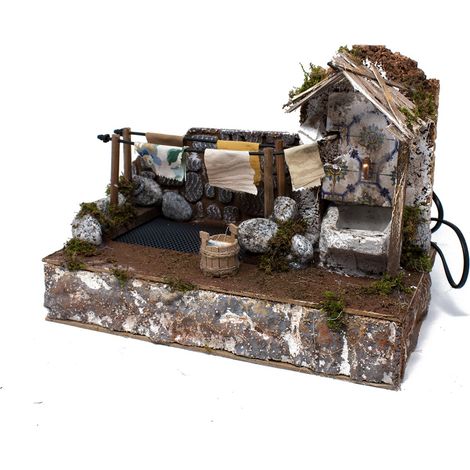 Fontana per Presepe con Lavatoio Panni Stesi 33x18 cm 11511 (1/5)