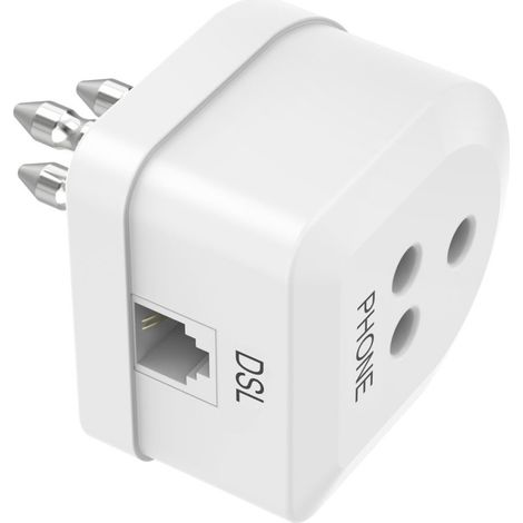 Hama 7201162 changeur de genre de câble Tthree-pole plug 6p4c Blanc