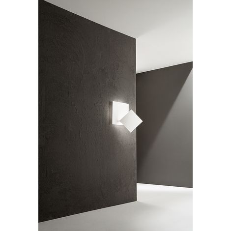 Applique murale LED orientable Blanc mat, 35W, 3000K, Lumière chaude, Métal et Aluminium, design moderne pour l'intérieur, 48x32 cm - Perenz