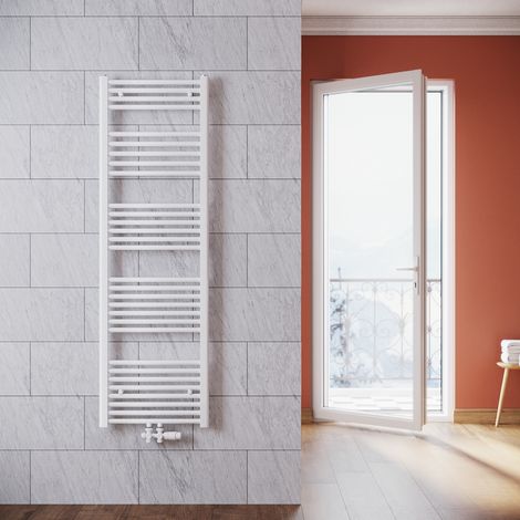 SONNI Termoarredo Scaldasalviette Verticale Radiatore ad Acqua Calda Bianco con Valvola Connessione Centrale 1600x500mm, 802 W (1/5)