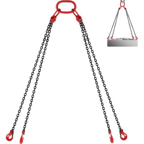 Cadenas de Elevación de 4 Patas 5 T 3 m Eslinga de Cadena G80 Acero de Aleación Polipasto de Cadena para Levantar o Mover Cargas en Diversas Industrias, Maquinarias, Fábricas, Almacenes (1/5)