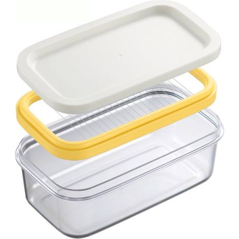 Burriera, scatola per formaggio, contenitore per patatine con taglia burro, contenitore per formaggio, scatola per conservare il formaggio, ciotola per patatine, set per patatine con coperchio, porta (1/5)