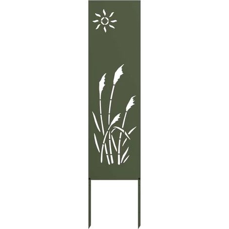 Paravent de jardin vert olive, 32 x 140 cm (1/4)