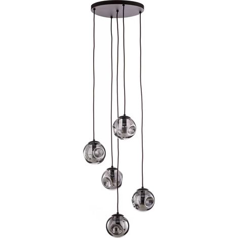 [GEBRAUCHT] Lindby Hängeleuchte Valentina Glas Rauchgrau Rund Hängelampe Lampe Leuchte S965 B-Ware