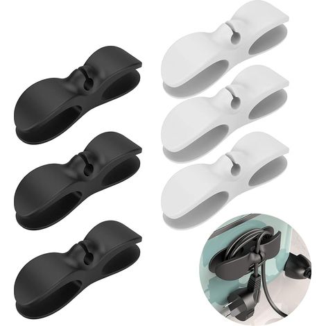 Juego de 6 organizadores de cables autoadhesivos para electrodomésticos de cocina, no requiere taladrar. (1/5)