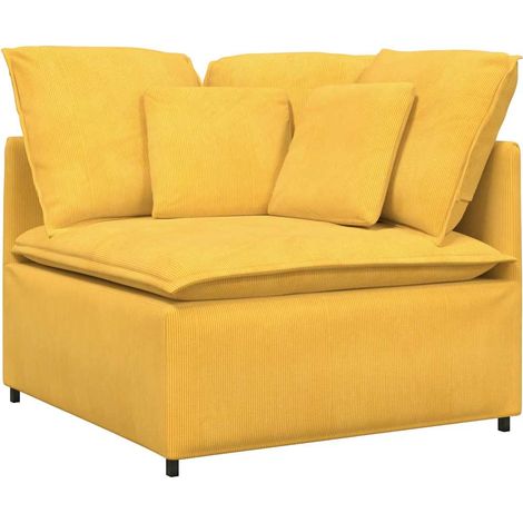 vidaXL Modulo Angolare Divano Modulare con Cuscini Giallo Chiaro 100cm (1/5)