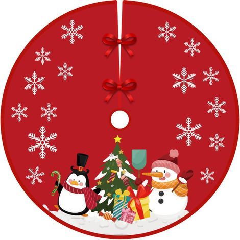 Jupe de sapin de Noël de 90 cm de diamètre, tabliers de fond pour sapin de Noël, décoration de sapin de Noël, décoration d'intérieur (Style 11) (1/5)