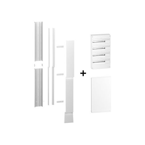 Schneider - Resi9 - kit goulotte 18M + Tableau RESI9 18M - 4R + porte - Ru00e9f. : R9HKT18+R9H18404+R9H18424 (1/4)
