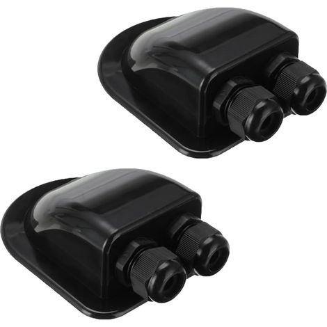 Voarge Lot de 2 passages de toit, 2 voies étanches en ABS pour camping-car, pour satellite solaire, climatisation, camping-car, caravane, bateau (1/5)