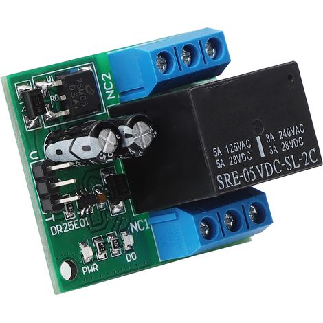 Module Relais Bistable DPDT à Verrouillage Automatique, Carte Relais Double Pôle Double Position (DC 6-24V) (1/5)