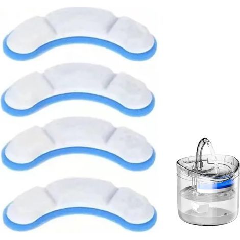 4pcs Activated Carbon Replacement Filter, compatible with 1.5L transparent pet water fountains, multi-pack purification cartridges for cats and dogs