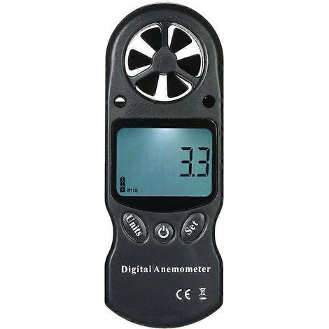 Mini anémomètre, thermomètre et hygromètre numérique multifonctionnel portable (noir) (1/4)