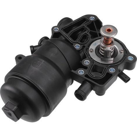 Boîtier De Filtre À Huile Thermostat Pour A6 14-16 1pc Pour A7 2016, Pour A8 15-16, Pour Q5 14-16, Pour Q7 13-15, Plastique, Noir, 25.5x17.3 Cm, 059115389K, Avec Joints