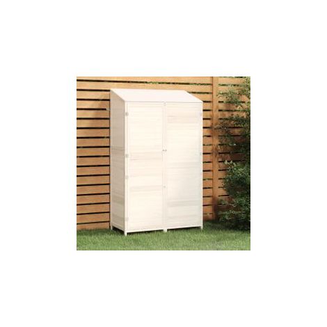 Remise de jardin Blanc 102x52x174,5 Bois de sapin solide (1/5)