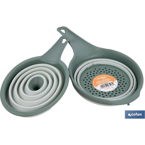 Pack d'entonnoir et de passoire pliables verts