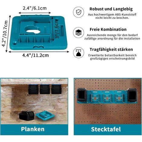 Lot de 5 Supports de Batterie pour for Makita 18 V pour BL1860 BL1850 BL1840 BL1830 (avec 10 vis, Pas de Batterie) (1/3)