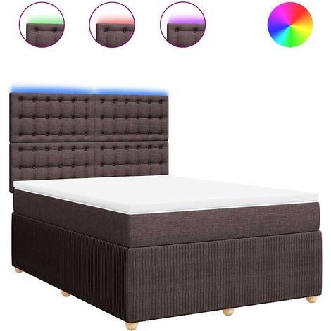 Maison Exclusive - Box spring postel s matrací tmavě hnědá 160x200 cm textil (1/5)