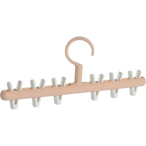 Colgador de calcetines con 6 pinzas extraíbles, giratorio 360°, ahorra espacio, para secar toallas, pañales, ropa de bebé, ropa interior, guantes y sujetadores (rosa). (1/5)