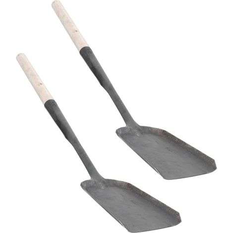 Pelle de Nettoyage pour Cheminée 2 Pièces en Fer et Bois, Longue Poignée Cendres de Charbon et Terre, Usage Maison et Jardin, Portable, Imperméable, Solide (1/5)