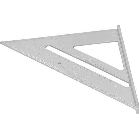 Équerre triangle 7 pouces en alliage d'aluminium, règle de mesure à angle droit, échelle claire gravée (1/5)