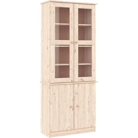 Buffet，Vitrine en verre ALTA 77x35x186,5 cm bois de pin massif CFW580104 (1/5)