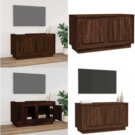 Mueble para TV madera contrachapada roble marrón 80x35x45 cm - Madera contrachapada - Mueble de TV