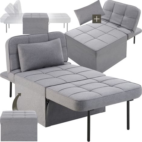 Chaise transformable 4-en-1 réglable en hauteur 6 positions gris (1/5)