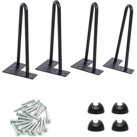 4 Stück 12 Zoll Haarnadel-Tischbeine DIY Metallbeine Perfekt für Couchtische, Esstische, moderne Schreibtische, inklusive Schrauben und Bodenschonern (1/5)
