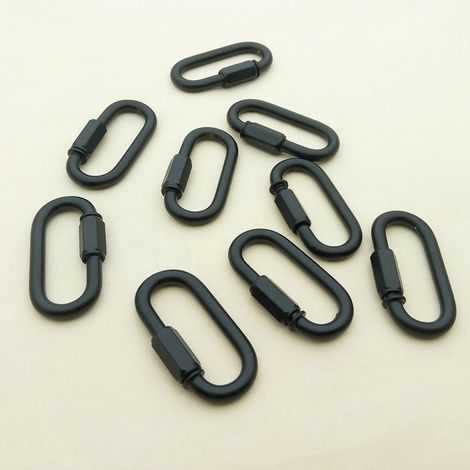 Lot de 10 mousquetons à maillons rapides avec porte-clés pour hamac et camping (1/3)