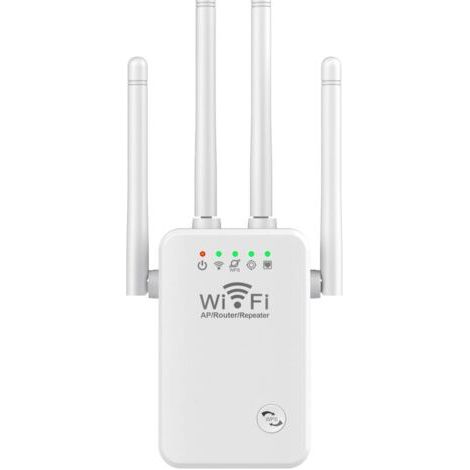 Répéteur WiFi sans fil 4 antennes 2.4G 300M – Amplificateur de signal longue portée – Port Ethernet 1000 Mbps pour connexion filaire (1/5)