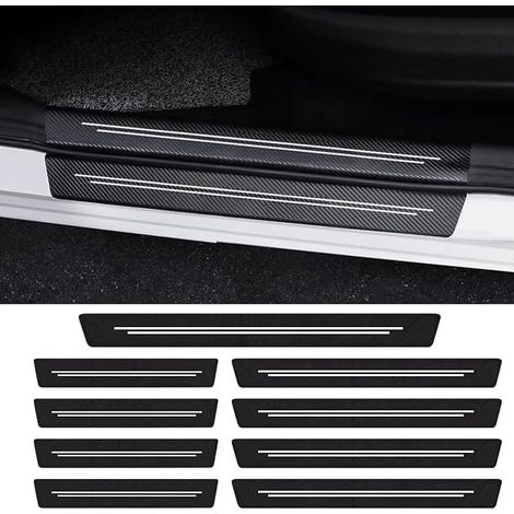 seuils de Portière de Voiture Universels en Fibre de Carbone  Protection Seuil de Porte Voiture Protection anti-Rebondissement Compatibles Avec une Grande Variété de Modèles de Voitures (1/2)