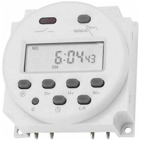 FENOPLASTICACommutateur de minuterie 12V 16A commutateur de Relais de Temps LCD électronique numérique Programmable LCD Micro-Ordinateur numérique CN101A (1/4)