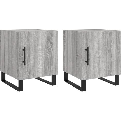 Maison Exclusive - Nachttische 2 Stk. Grau Sonoma 40x40x50 cm Hol