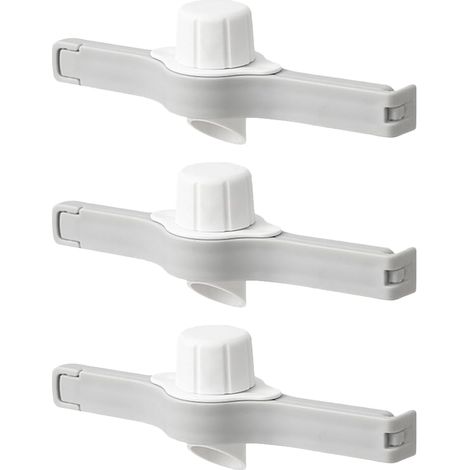Set di 3 clip per la chiusura di sacchetti con punte e tappi in plastica. Clip per sacchetti per alimenti capovolti. Accessori per la sigillatura di sacchetti.