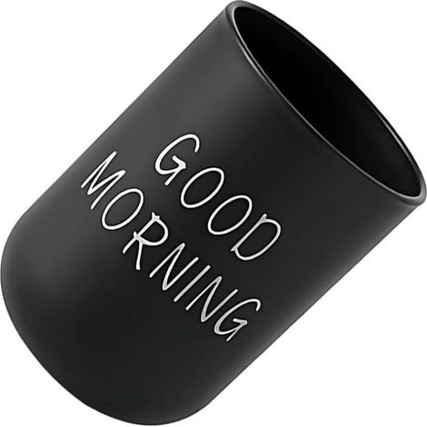 Ecleanfy - Ensemble de gobelets de toilette modernes, polyvalents, gobelets de rangement pour bain de bouche, matériau PP, noir (1/4)