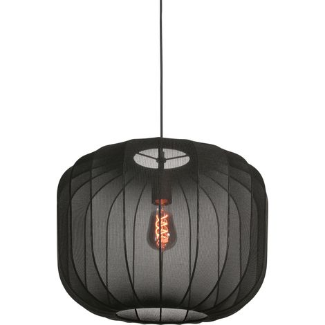 Anne Lighting - hängeleuchte - Sable - schwarz - leinen metall -