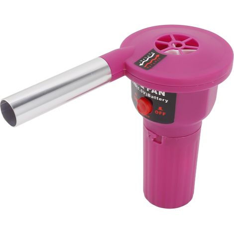 Ventilateur de barbecue portable, alimenté par piles, souffleur portatif pour camping, pique-nique, barbecue au charbon de bois, FD312A 1,5 V violet (1/5)