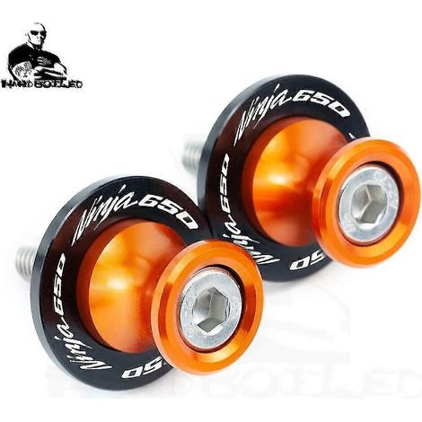 CNC-gefräste M10 Schwingen-Gleitbolzen für Kawasaki Ninja650r (2017–2022) – Orange (1/5)