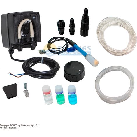 Kit módulo pH AQR-FLO. Sonda, dosificadora y accesorios. Hayward. (1/3)