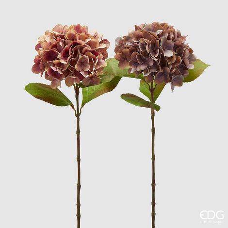 EDG Enzo De Gasperi Ortensia Real-Touch con Foglie Ass. H 60 Cm Rosa Antico 1 Pz (1/3)