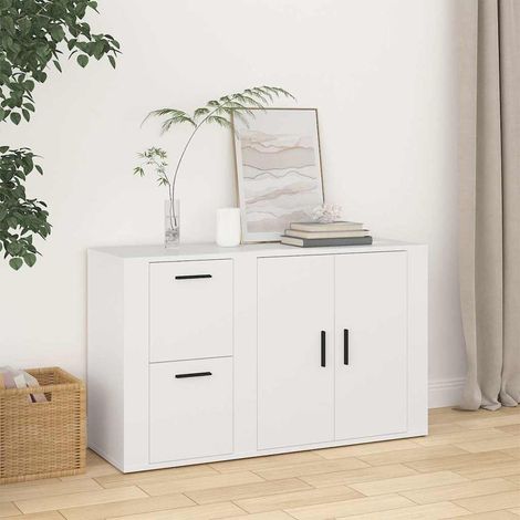 Buffet - Armoire de rangement Enfilade Blanc 100x33x59,5 cm Bois d'ingénierie BV602150 - BonneVie (1/5)