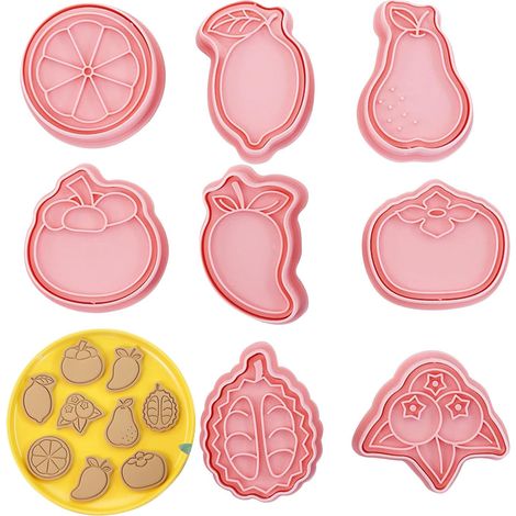 für Obstkekse 3D Ausstechformen in Form von Zitrone Mango