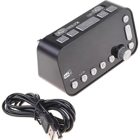 Digitaler LED-Wecker für den Nachttisch mit zwei USB-Anschlüssen, DAB/FM-Radio und großem Display