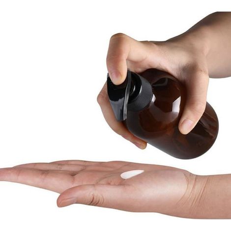 Flacon Pompe - 300 ml - Rechargeable - Pour Shampooing Lotion Savon Huile - Lot de 3 (1/4)